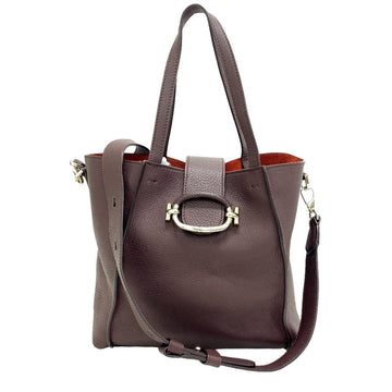 TOD'S Double T-ring Handbag Shoulder Bag Bordeaux Ladies Z0005799