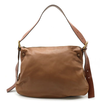 BOTTEGA VENETA Intrecciato Shoulder Bag Leather Brown 161365