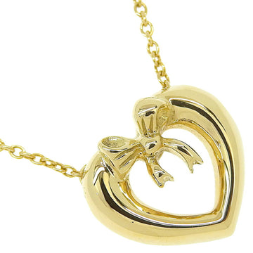 TIFFANY & Co. Heart Ribbon Necklace, 18K Yellow Gold, Approx. 3.8g, Ribbon, Women's A+ Rank, I120124002