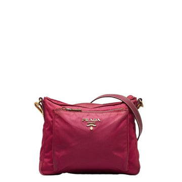 PRADA Sacoche Shoulder Bag Pink Nylon Leather Women's