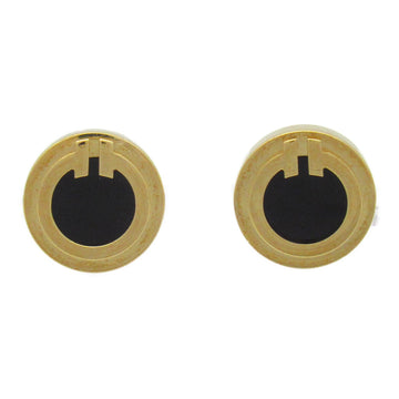 TIFFANY&CO T TWO Circle Onyx Pierced earrings Pierced earrings Black K18 [Yellow Gold] Onyx Black