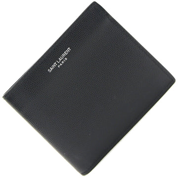 SAINT LAURENT Bi-fold Wallet 396303 Black Leather Compact Men's