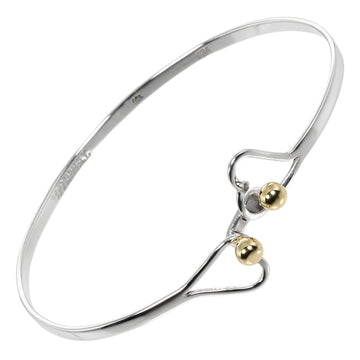 TIFFANY&Co. Hook & Eye Double Heart Bangle Silver 925 K18 YG Yellow Gold Approx. 4.78g I112223061