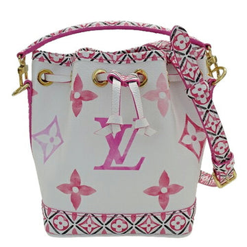 LOUIS VUITTON Bag Monogram Women's Handbag Shoulder 2way LV By The Pool Nano Noe White Pink M82386 IC Chip