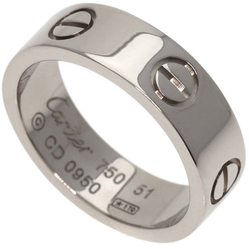 CARTIER Love Ring #51 Ring, 18K White Gold, Women's,