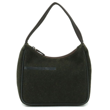 PRADA Sport Pouch Handbag Wool Nylon Dark Khaki Brown MV515