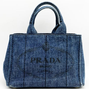 PRADA handbag tote bag Canapa navy indigo blue denim canvas ladies women's fashion