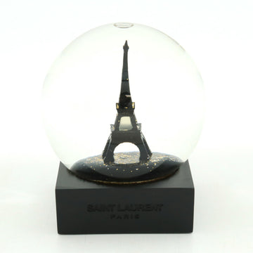 YVES SAINT LAURENT PARIS Yves  YSL Snow Globe Rive Droit Eiffel Tower Object Black Gold
