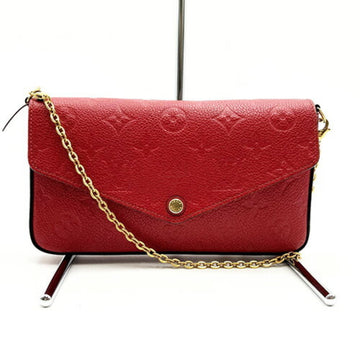LOUIS VUITTON M63700 Pochette Felicie Monogram Empreinte Chain Shoulder Bag Red Scarlet