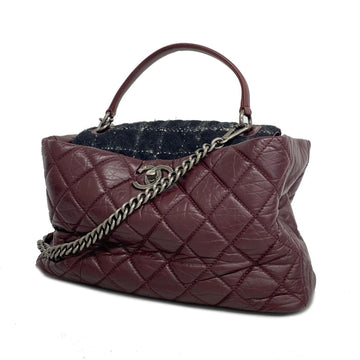 CHANEL handbag, Matelasse, chain shoulder, leather, Bordeaux, for women