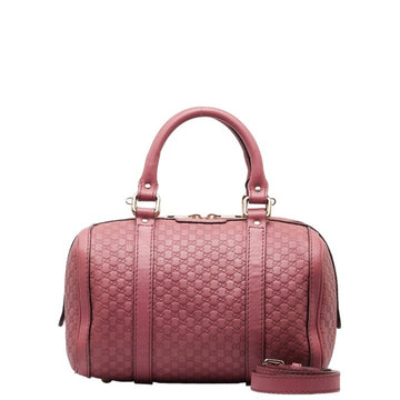 GUCCIssima Boston Bag Shoulder 269876 Pink Leather Women's