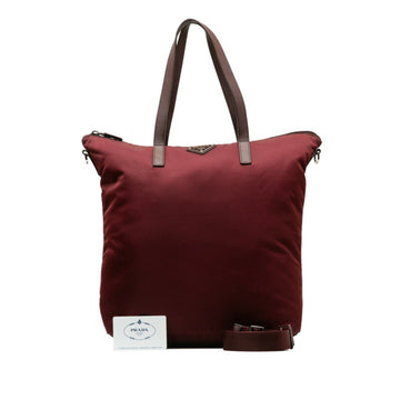 PRADA Handbag Shoulder Bag BR4696 Brown Nylon Leather Women's