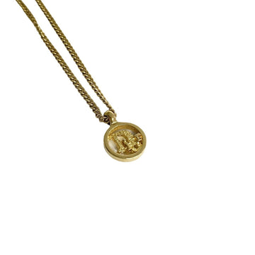 CHRISTIAN DIOR Motif Chain Necklace Pendant Women's Gold 26674