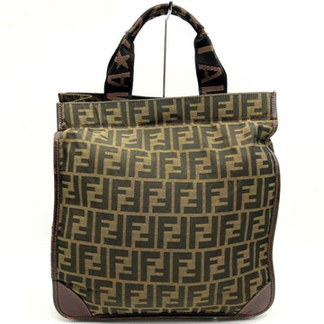 FENDI Tote Bag, Handbag, Foldable, Zucca Pattern, Khaki, Nylon, Women's,