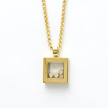 CHOPARD Happy Diamonds Square Necklace 79/3210 Yellow Gold [18K] Diamond Men,Women Fashion Pendant Necklace [Gold]