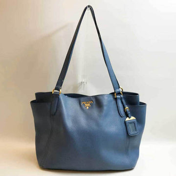 PRADA tote bag blue leather B+ rank