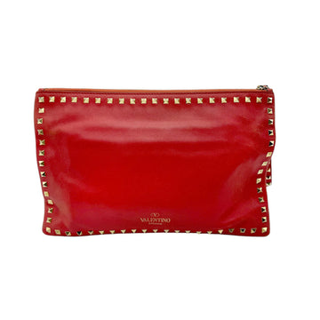 VALENTINO GARAVANI Garavani Clutch Bag Leather Red Unisex z0630