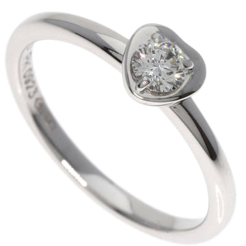 CARTIER Diamant Leger Heart Diamond #48 Ring, K18 White Gold, Women's,