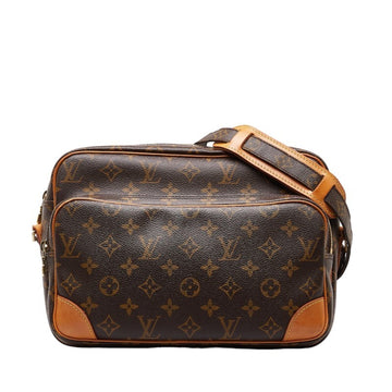 LOUIS VUITTON Monogram Nile Shoulder Bag M45244 Brown PVC Leather Women's