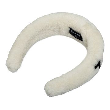 CHANEL Shearling Logo Headband Other Accessories