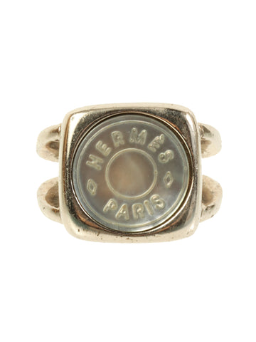 HERMES Corozo Ring Silver