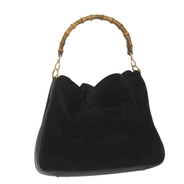 GUCCI Bamboo Shoulder Bag Suede Black 0012058 1577 0 Auth ac2295