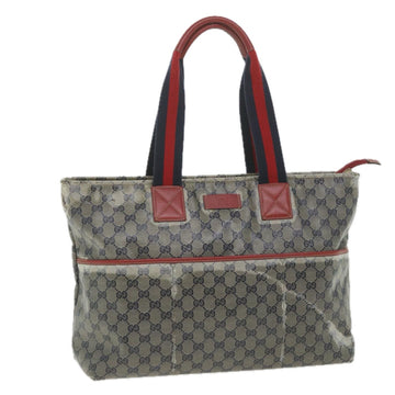 GUCCI GG Crystal Sherry Line Tote Bag Red Navy 155524 Auth ki3721