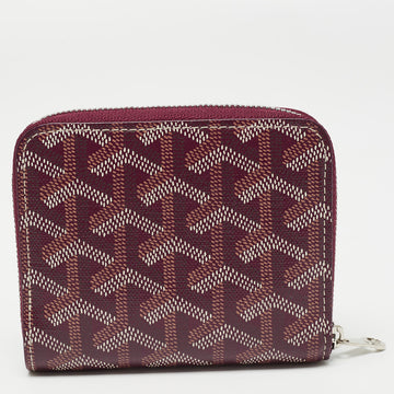 GOYARD Burgundy ine Coated Canvas and Leather Matignon PM Wallet