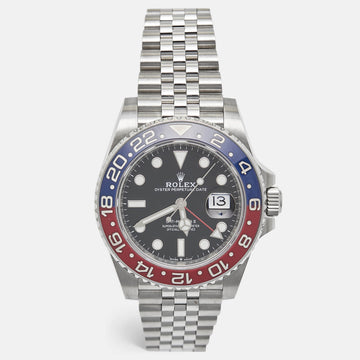 ROLEX Black Stainless Steel GMT-Master II 126710BLRO Men's Wristwatch 40 mm