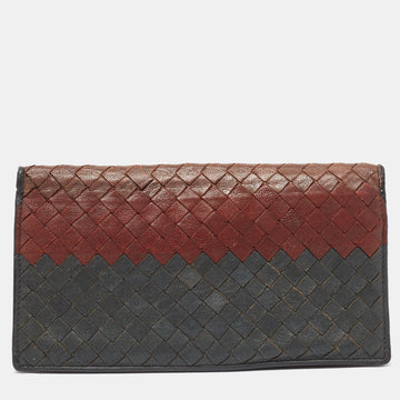 BOTTEGA VENETA Multicolor Intrecciato Leather Bifold Long Wallet