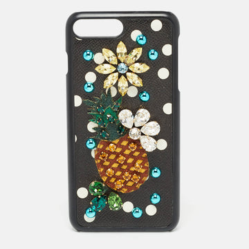 DOLCE & GABBANA Pineapple Crystals Leather iPhone 6/6s Plus Cover