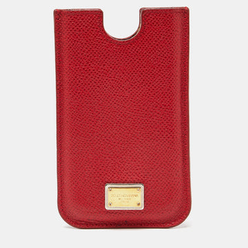 DOLCE & GABBANA Red Leather iPhone 4G Case