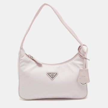 PRADA Pink Nylon Mini Re-Edition 2000 Shoulder Bag