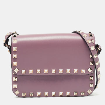 VALENTINO Lilac Leather Mini Rockstud Crossbody Bag
