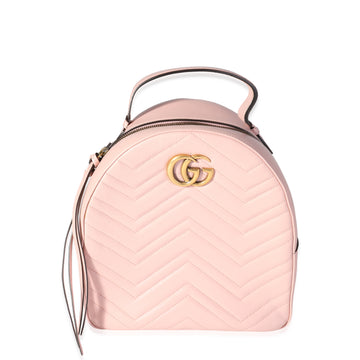 GUCCI Pink Matelasse Calfskin GG Marmont Dome Backpack
