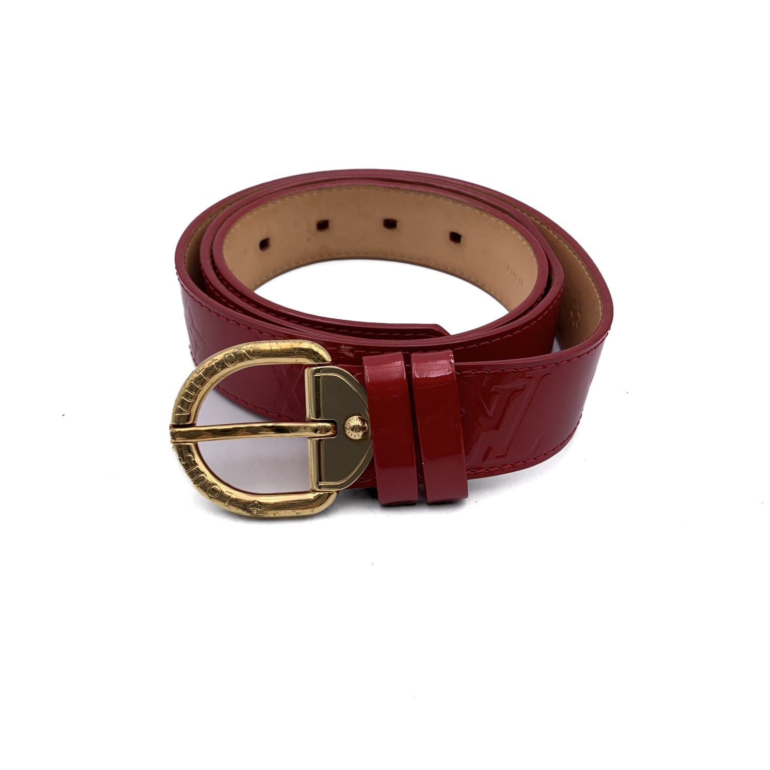 Louis Vuitton Red Pomme D'Amour Monogram Vernis Belt Size 90/36 – OPA  Vintage