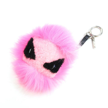 FENDI Charm Keychain Bag Bugs Fur Pink Unisex