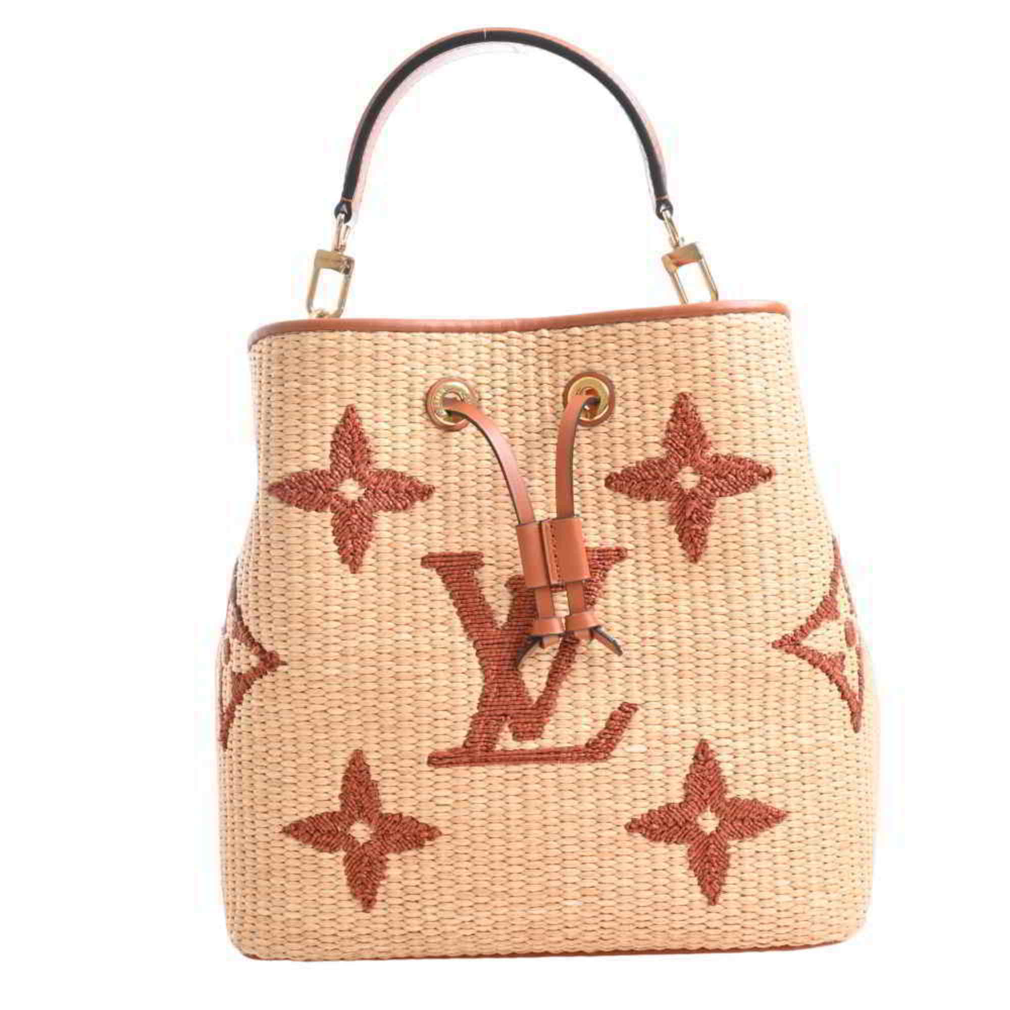 LV NeoNoe Handbag Monogram Raffia