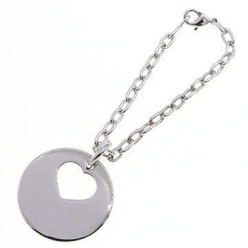 CARTIER bag charm heart motif T1220240 silver metal round key chain ring holder ladies
