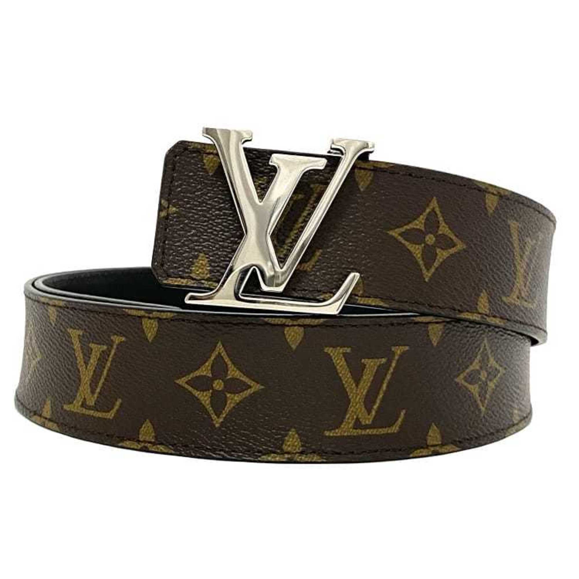 Louis Vuitton Belt Centure LV Initial Brown Black Silver Monogram Macassar M9821 Buckle 40mm Canvas Leather Metal CA2101 90cm Waist Long Men