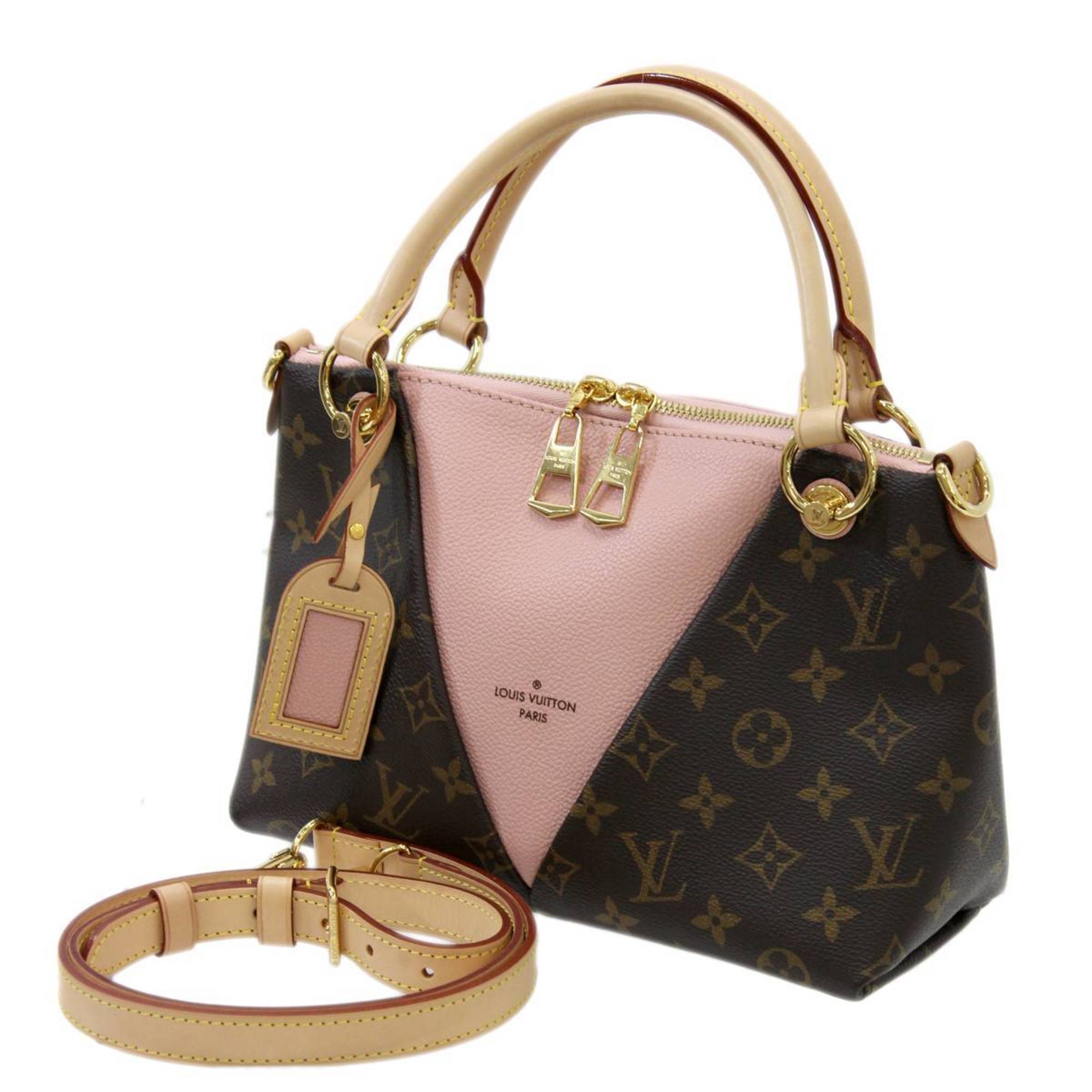 Louis Vuitton V Tote BB Monogram 2Way Shoulder Bag Handbag M43967 Rose Poodle Women's