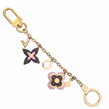 LOUIS VUITTON Monogram Bijoux Sac Chenne Blooming Flower Charm M63086 Gold/Brown/Pink Ladies