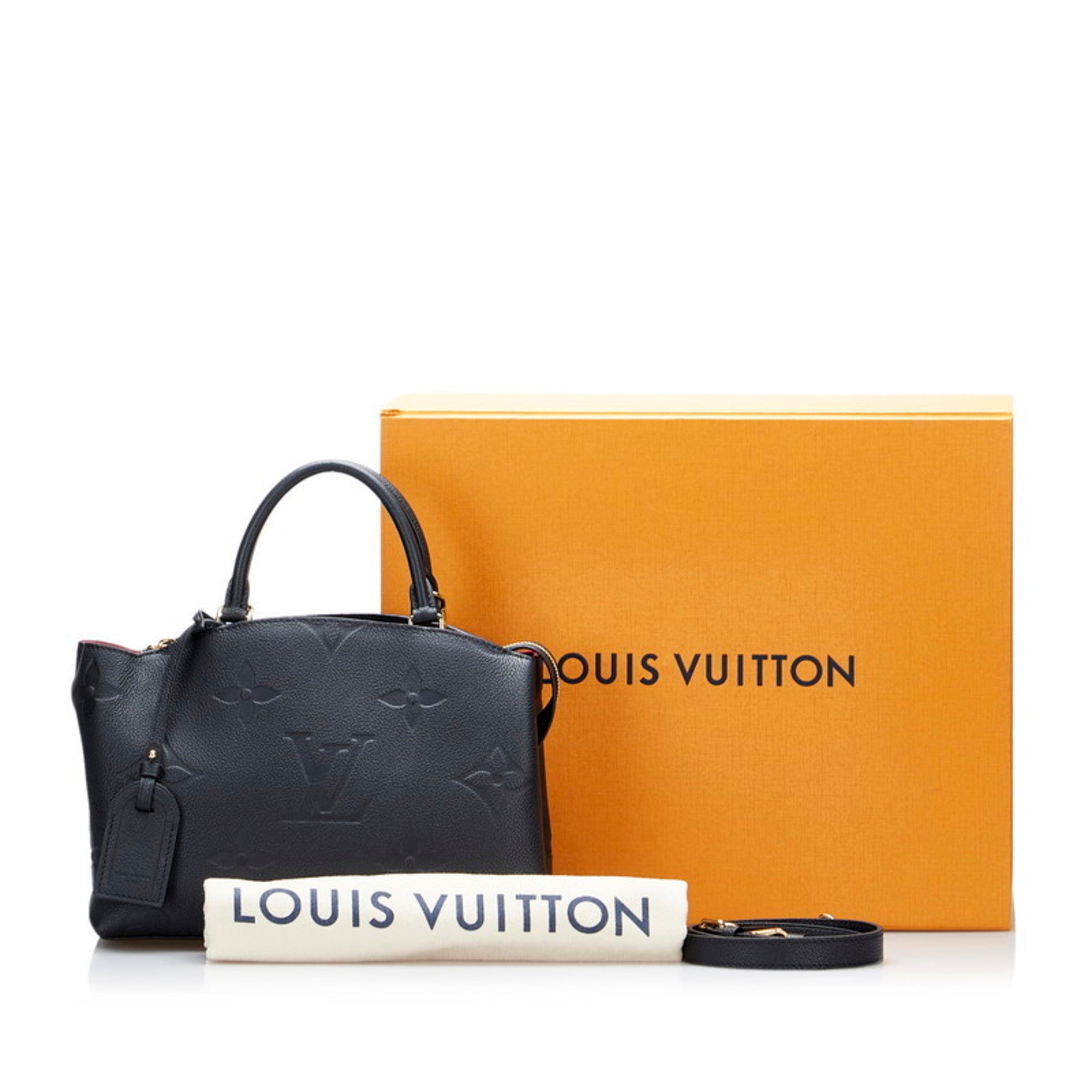 LOUIS VUITTON Louis Vuitton Monogram Implant Petit Palais PM Black