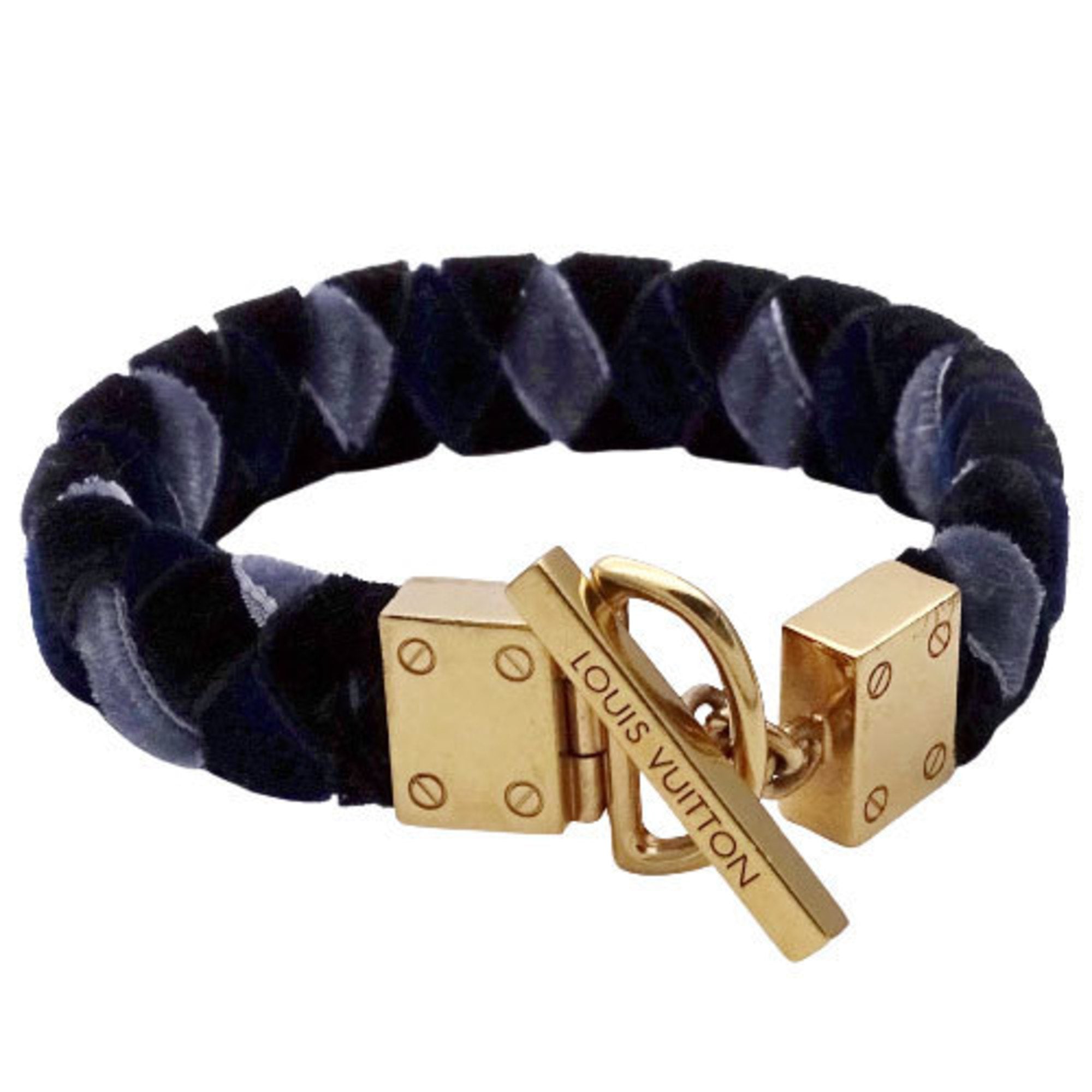 Louis Vuitton bracelet men gap Dis velor gold black gray navy
