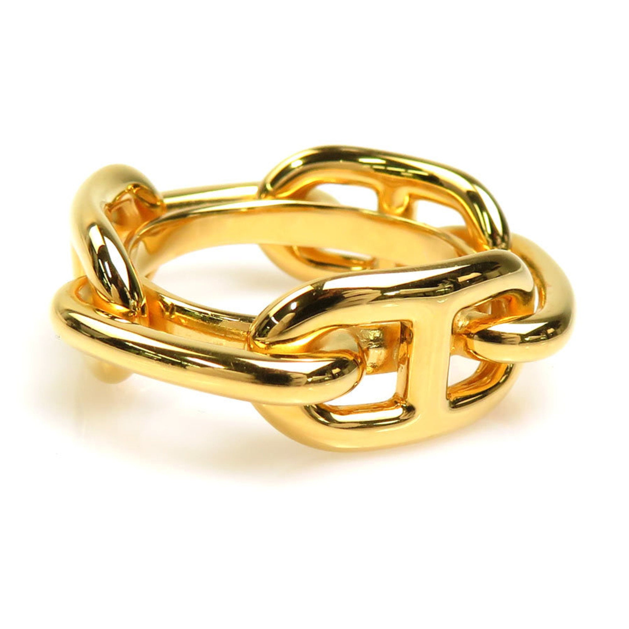 HERMES scarf ring shanedankuru metal gold unisex