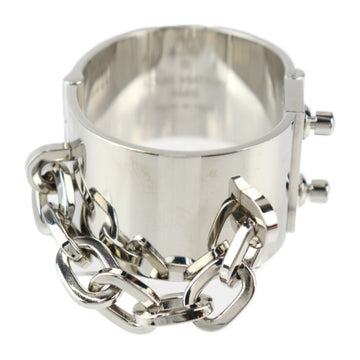 LOUIS VUITTON Lock Me Manchette Bracelet M65245 Metal Silver Bangle Chain Vuitton