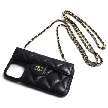 CHANEL Timeless Classic Line [IPHONE 14 PRO] iPhone Case Black AP3553 Women's