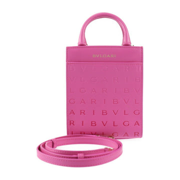BVLGARI Tote Bag Infinitum Handbag 292318 Calf Leather Pink Shoulder