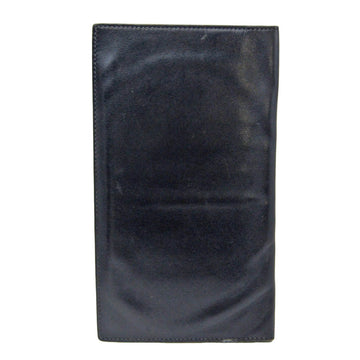 HERMES Men,Women Leather Long Bill Wallet [bi-fold] Navy Black