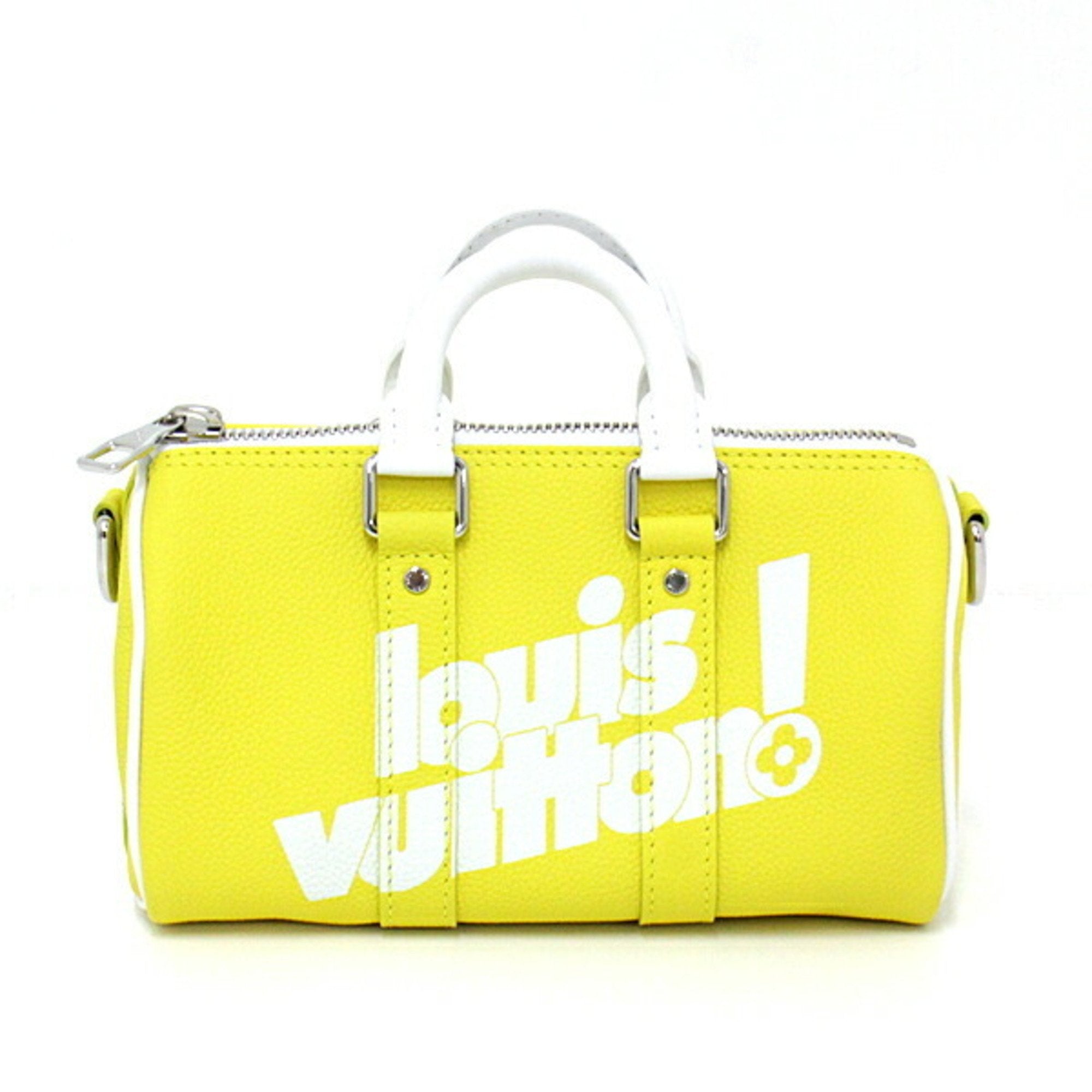 Louis Vuitton Virgil Abloh Yellow Cowhide LV Everyday Keepall Xs Silver Hardware, 2021, Handbag
